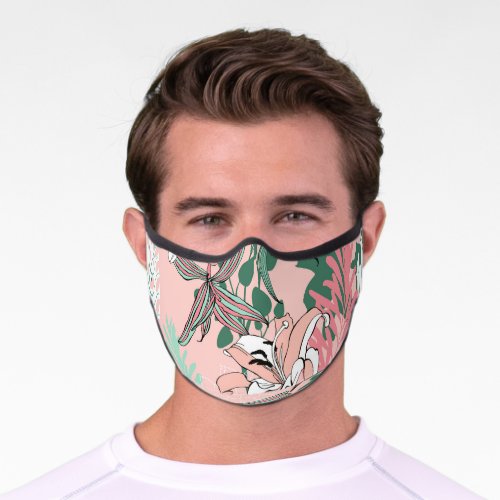 Optical Illusion Circles Monochrome Seamless Patt Premium Face Mask