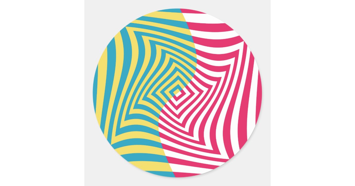 Optical illusion classic round sticker | Zazzle