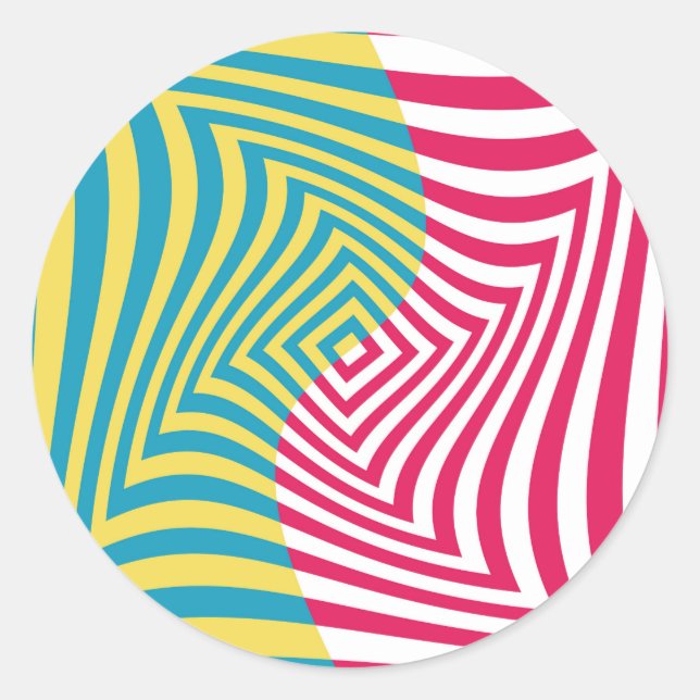Optical illusion classic round sticker (Front)