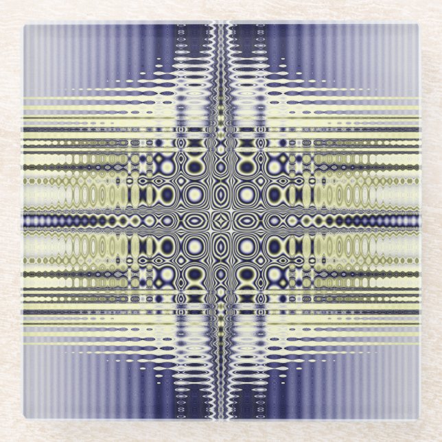 Optical Illusion Colorful Fractal Glass Coaster (Front)