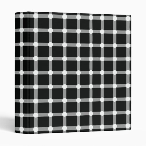 Optical Illusion Design Disappearing Black Dots 3 Ring Binder