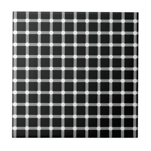 Optical Illusion Design Disappearing Black Dots Ceramic Tile