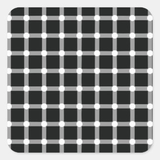 Optical Illusion Design Disappearing Black Dots Square Sticker