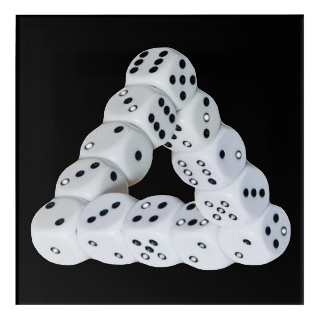 Optical illusion Dice Acrylic Wall Art (Front)
