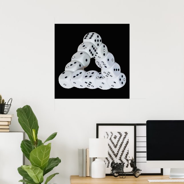 Optical illusion Dice Poster (Home Office)
