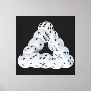 Optical illusion Dice Stretched Canvas Print