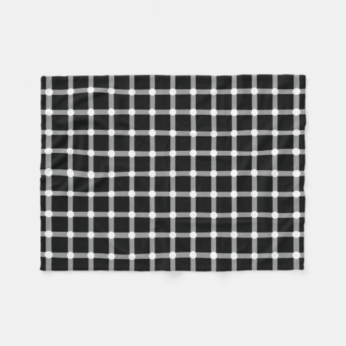 Optical Illusion Disappearing Black Dots Fleece Blanket