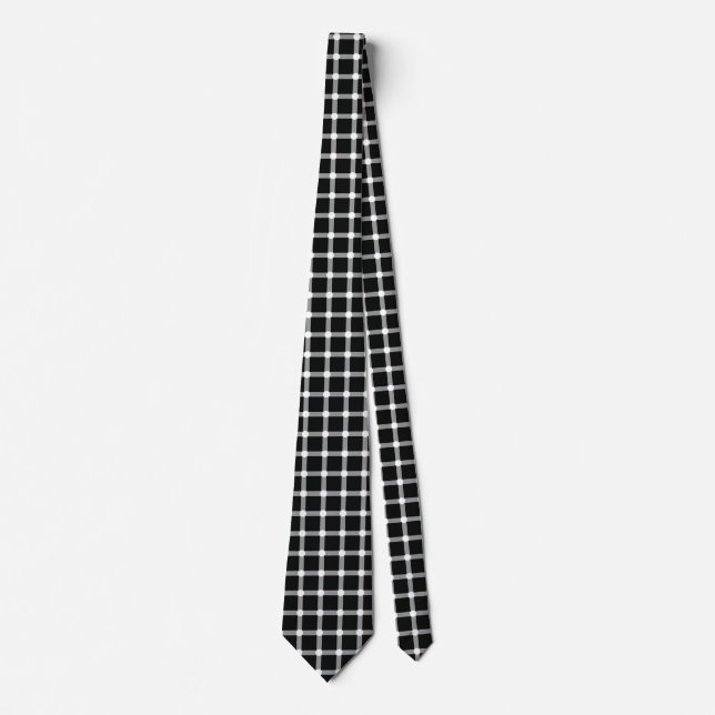 Optical Illusion Disappearing Black Dots Neck Tie (Front)