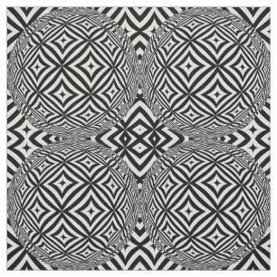 Optical Illusion Geometric Black And White Pattern Fabric