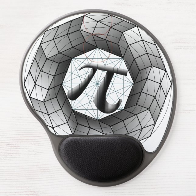 Optical Illusion Geometric Pi Symbol Gel Mouse Pad (Front)