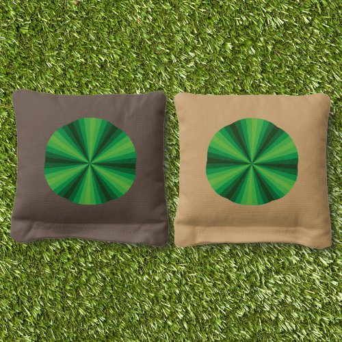 Optical Illusion Green Cornhole Bags
