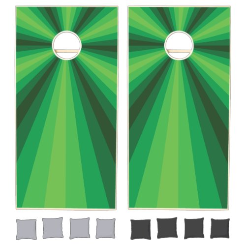 Optical Illusion Green Cornhole Set