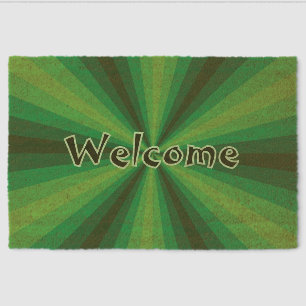 Optical Illusion Green Fiber Doormat