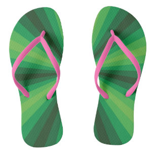 Optical Illusion Green Flip Flops