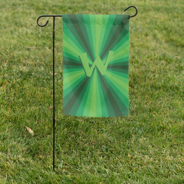 Optical Illusion Green Garden Flag (In SItu)