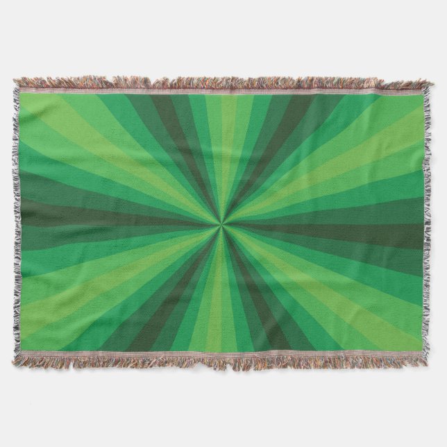 Optical Illusion Green Throw Blanket (Front)