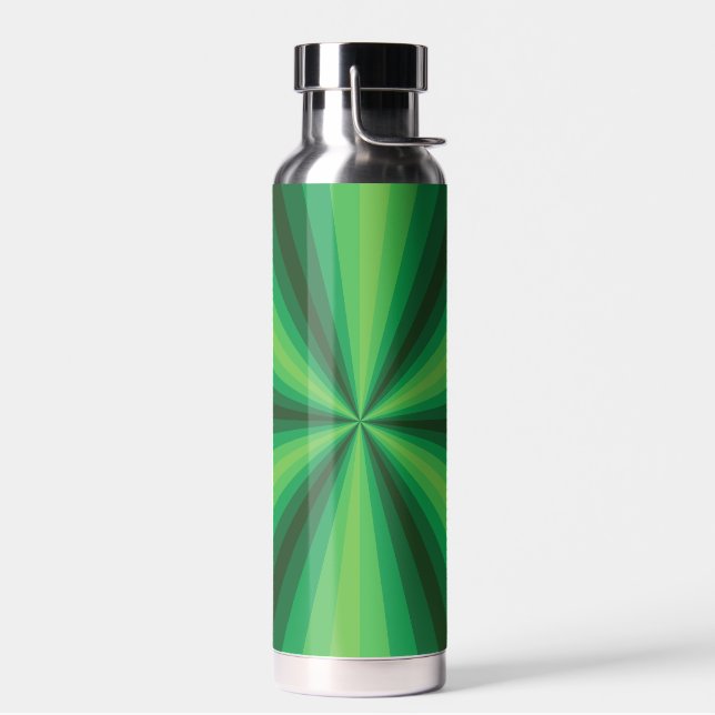 Optical Illusion Green Water Bottle (Left)