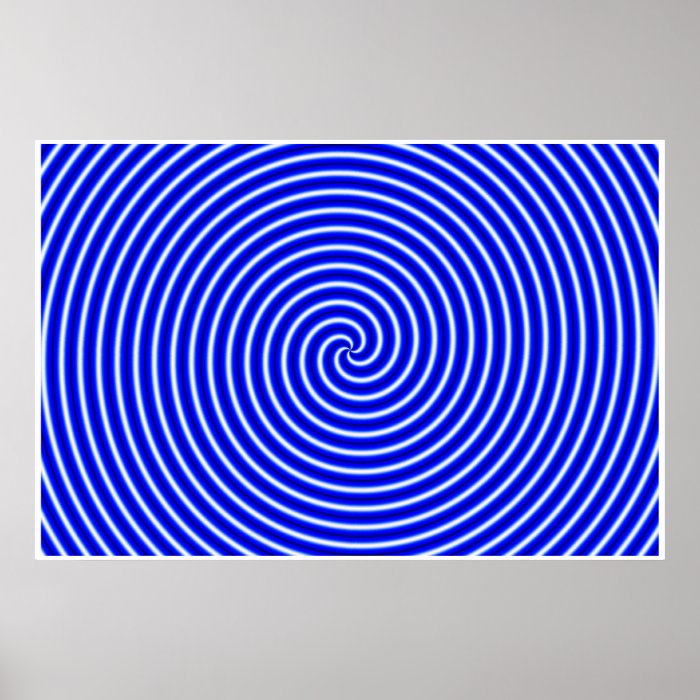 Optical Illusion Hypno Blue Print