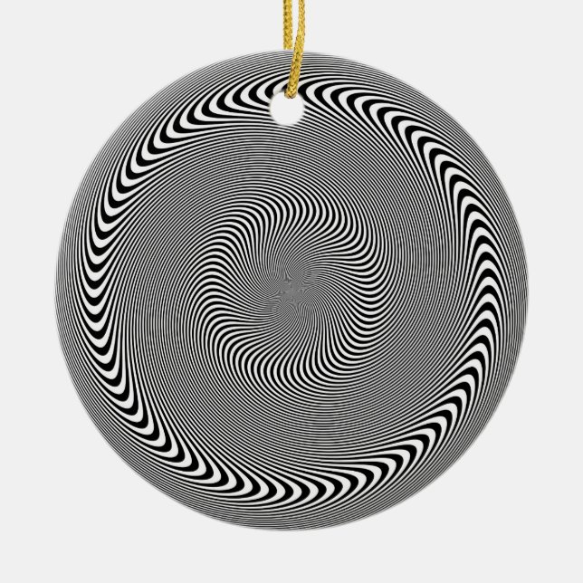 Optical Illusion - Hypnosis made easy Ceramic Ornament (Front)