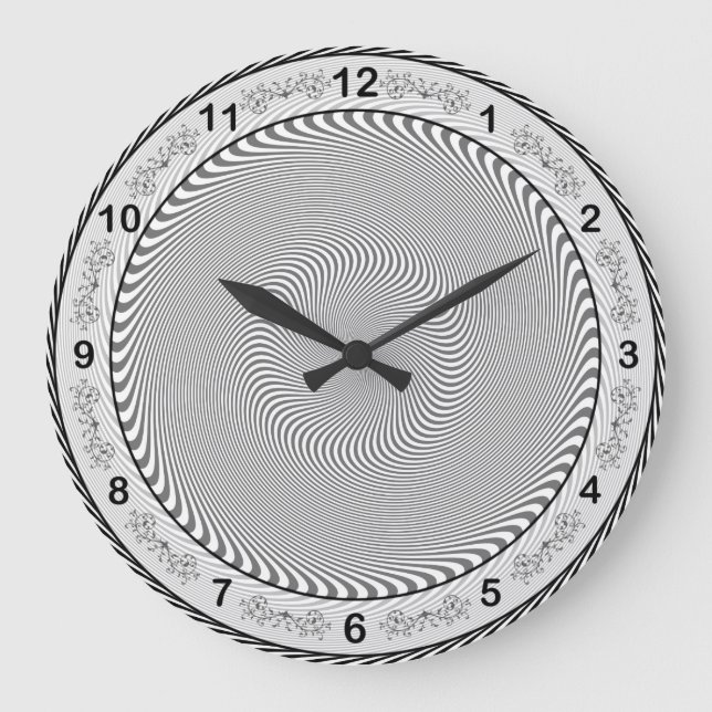 Optical Illusion - Hypnosis made easy Large Clock (Front)