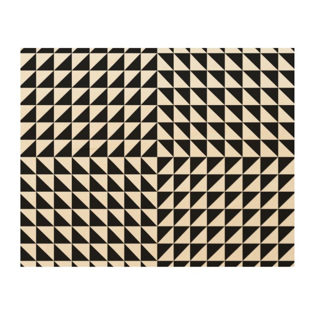 optical illusion illusion black wood wall art (Front)