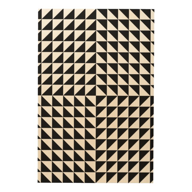optical illusion illusion black wood wall art (Front)