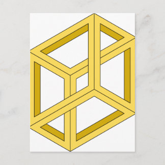 Optical Illusion Impossible Illusion 3d Geometry Postcard