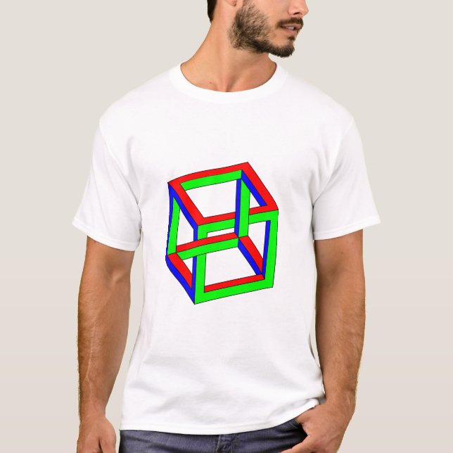 Optical Illusion - Impossible RGB Cube T-Shirt (Front)