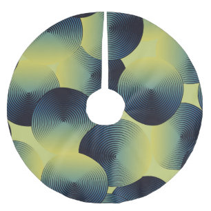 Optical illusion, linear circles, seamless pattern brushed polyester tree skirt