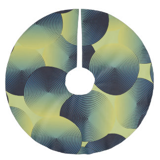 Optical illusion, linear circles, seamless pattern brushed polyester tree skirt