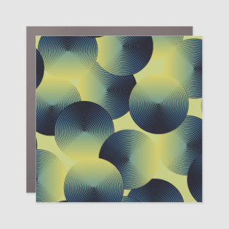 Optical illusion, linear circles, seamless pattern car magnet