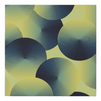 Optical illusion, linear circles, seamless pattern faux canvas print