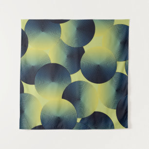Optical illusion, linear circles, seamless pattern tapestry