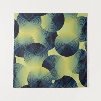 Optical illusion, linear circles, seamless pattern tapestry