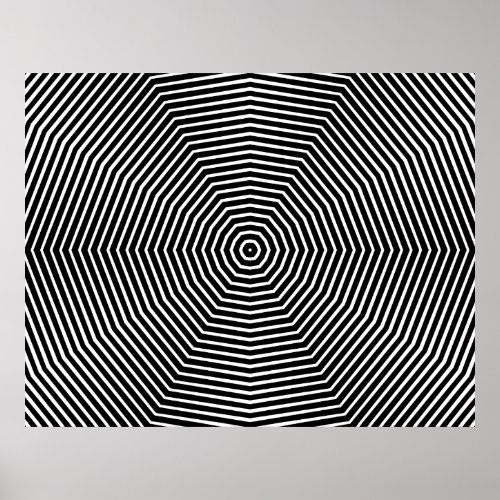 Optical Illusion Lines Poster