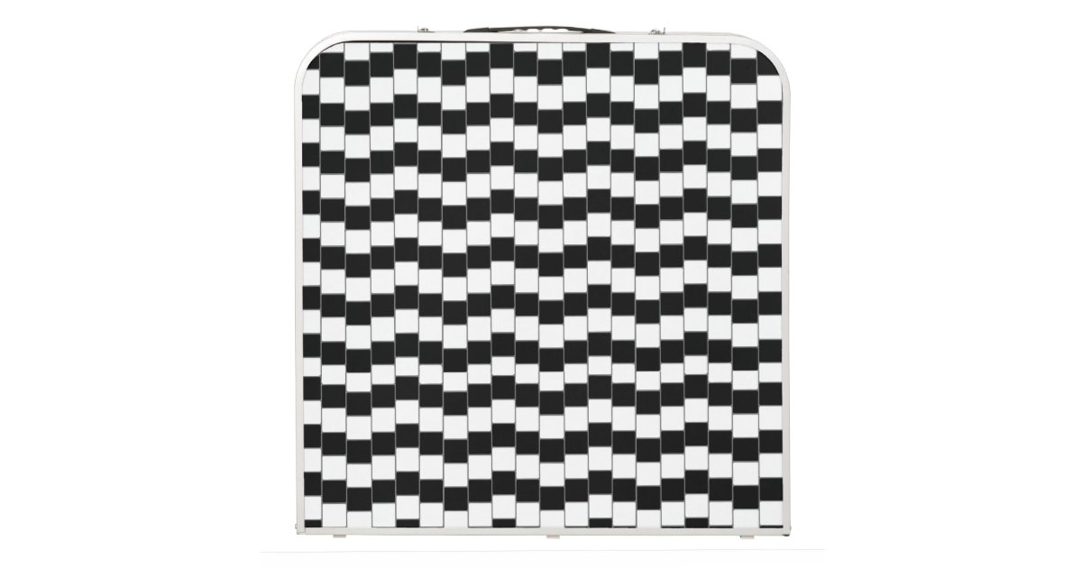 Optical Illusion Lines Squares Black Beer Pong Table Zazzle Com