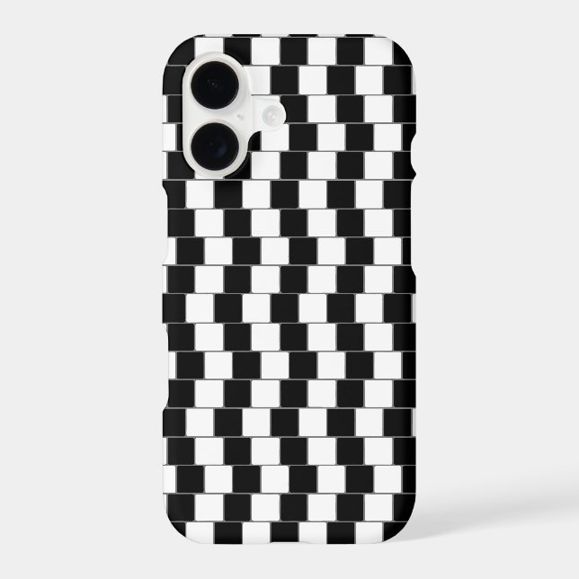 Optical Illusion Lines Squares Black Case-Mate iPhone Case (Back)