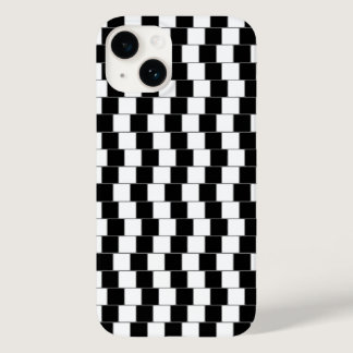 Optical Illusion Lines Squares Black Case-Mate iPhone 14 Case