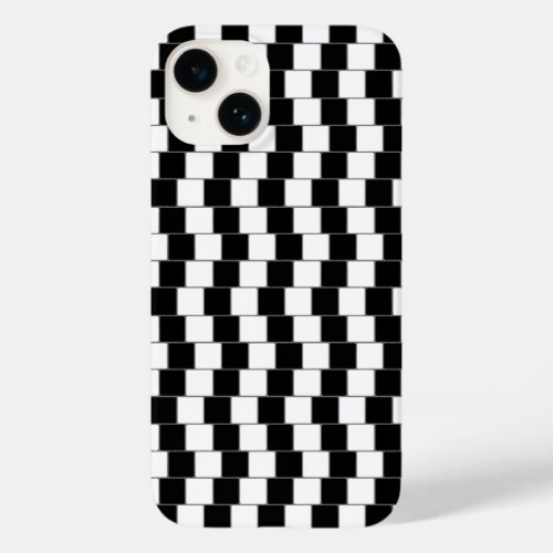 Optical Illusion Lines Squares Black Case_Mate iPhone 14 Case