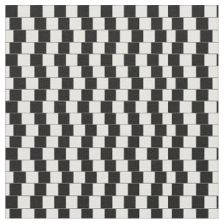 Optical Illusion Lines Squares Black Fabric