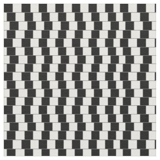 Optical Illusion Lines Squares Black Fabric