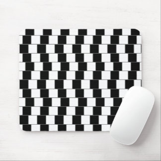 Optical Illusion Lines Squares Black Mouse Pad