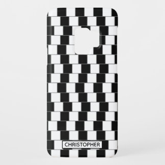 Optical Illusion Lines Squares Black | Personalize Case-Mate Samsung Galaxy S9 Case