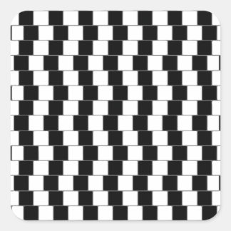 Optical Illusion Lines Squares Black Square Sticker