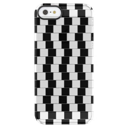 Optical Illusion Lines Squares Black Clear iPhone SE55s Case