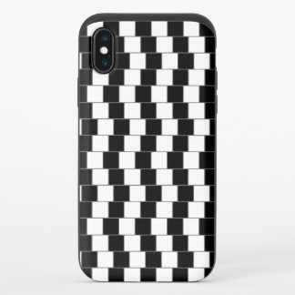 Optical Illusion Lines Squares Black iPhone X Slider Case