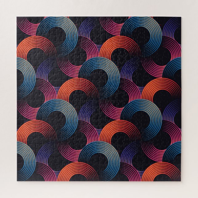 Optical illusion: metallic linear rings. jigsaw puzzle (Vertical)
