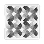 Optical Illusion: Monochrome Geometric Circles Acrylic Tray