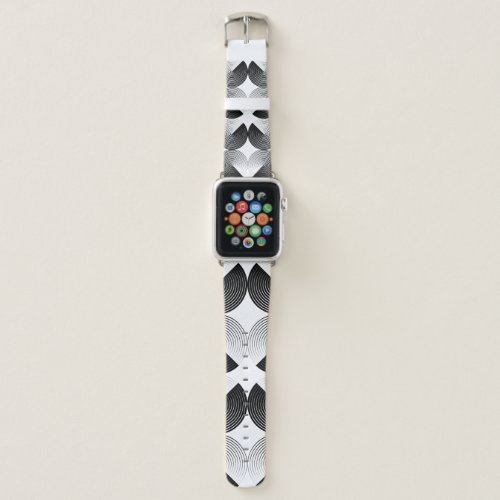 Optical Illusion Monochrome Geometric Circles Apple Watch Band