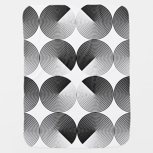 Optical Illusion Monochrome Geometric Circles Baby Blanket